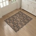 thumbnail image 3 of ODIKA 3'x5' Beige Charcoal Geometric Medallion Washable Throw Rug Pixelated Octagonal Motifs With Stepped Border And Traditional Stain Resistant, Low Profile, Non-Slip for Entryway, Kitchen, Mudroom, 3 of 7