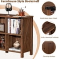 thumbnail image 4 of Joaxswe Organizer with Shelf, 6 Cube Storage Organizer Farmhouse Wood Cube Bookcase for Living Room Dark Rustic Brown, 4 of 8