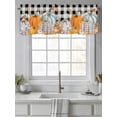 thumbnail image 2 of Pumpkin Thanksgiving Valances for Windows Fall Bird Give Thanks Black Plaid Kitchen Valance Curtain Rod Pocket Small Curtains for Cafe Bathroom Laundry Basement 60" x 18", 2 of 8
