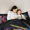 thumbnail image 5 of Manfei Watercolor Cartoon Dragon Bedding Comforter Set,Western Fantasy Animal Twin Comforter Sets,Colorful Ombre Bedding Set For Kids,Microfiber Bedroom Decor Reversible,2pcs, 5 of 8