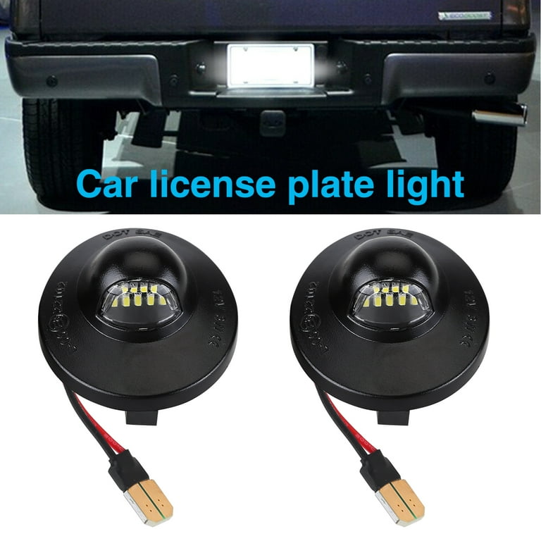 Zcargel for Ford F150 F250 F350 2pcs LED License Plate Light Tag Lamp Assembly Set New, Black