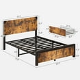 thumbnail image 6 of Full Size Bed Frame with Headboard and 4 Drawers, Rustic Vintage Wood and Metal Bed Frame with Large Storage Space, No Box Spring Needed, Noise Free, 6 of 7