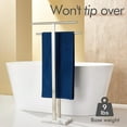 thumbnail image 4 of Towel Rack Free Standing Brushed Nickel 2-Tier Towel Holder for Bathroom Floor Stand with Heavy Marble Base Thicken Steady Design Stainless Steel THS0005-BR, 4 of 7