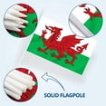 thumbnail image 4 of Anley Wales Mini Flag 12 Pack - Hand Held Small Miniature Welsh Flags on Stick - 5x8 Inch with Solid Pole & Spear Top, 4 of 5