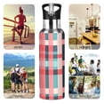 thumbnail image 7 of Yayeee 33oz Insulated Water Bottle Double Wall Stainless Steel with Flip Straw Lid, Red Teal Stripes, 7 of 7