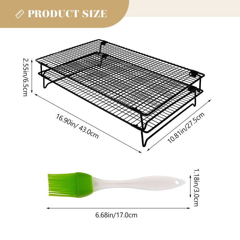 Baking Cooling Rack Metal Grill Wire for Cookies Drying Food Grade  Non-Stick Coating Carbon Steel