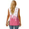thumbnail image 3 of Psesaysky Womens Casual Vest Pink Ice Cream Print Sleeveless Blazer Single Button Front Jacket Office Notched Lapel Trendy Blazers with Pockets, Size 5XL, 3 of 6