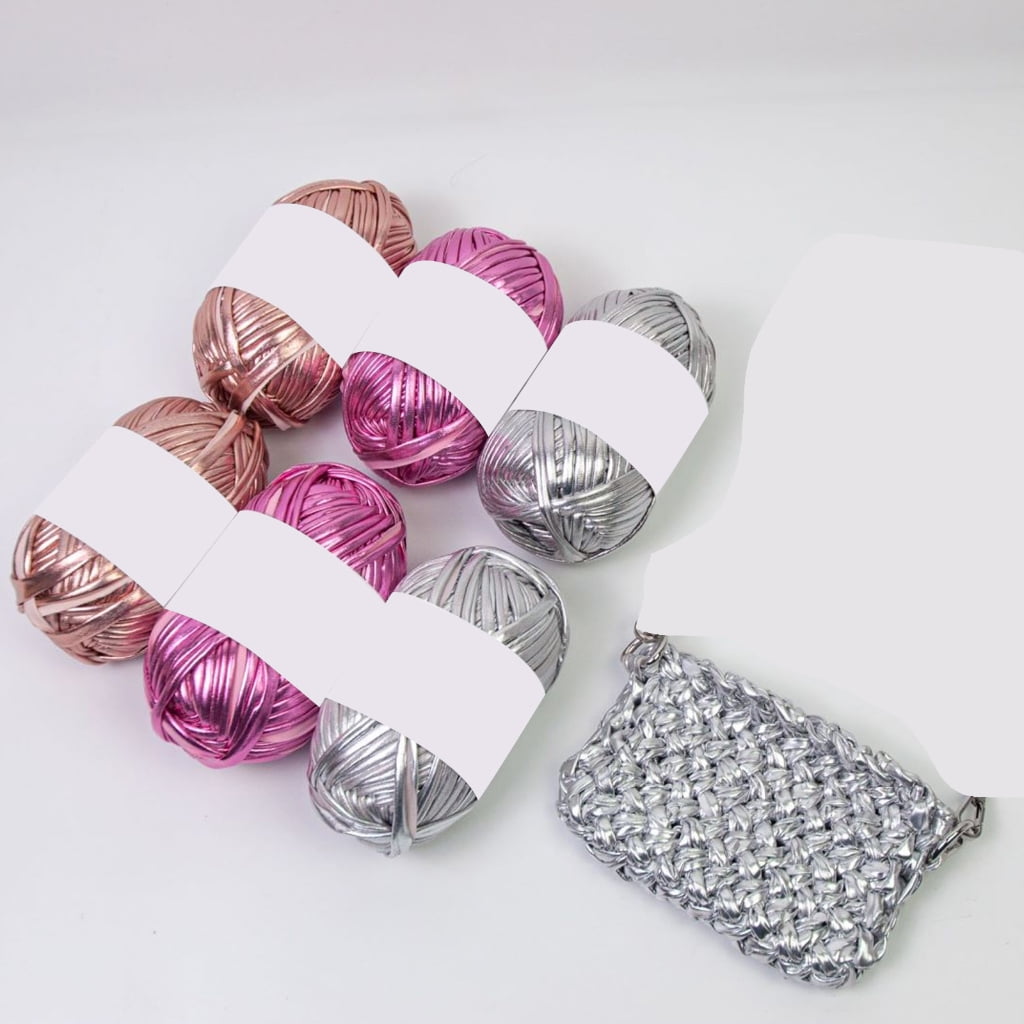 CIYISON 6 Pcs Knitting Yarn Polyester Yarn Metallic T-Shirt Yarn for Crocheting Knitting