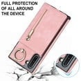 thumbnail image 5 of Feishell for Samsung Note 10, Case Wallet with Card Holder Functional Two Way Kickstand Durable Zipper Pocket RFID Blocking Leather Protective Leather for Samsung Galaxy Note 10, Pink, 5 of 12