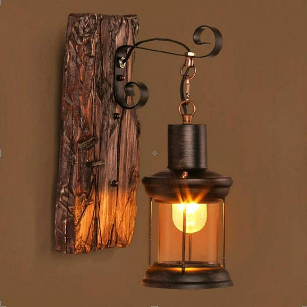 Applique en bois, applique en bois, applique murale en bois, luminaire  rustique avec interrupteur intégré : decoration-murale-maison par woodslamp