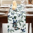 thumbnail image 3 of Table Runners 70 Inches Long Dress Scarves, Blueberry Spring Leaves Farmhouse Coffee/Dining/Kitchen Table Decor, Holiday Table Runner, Farmhouse Botanical Branches 13x70 Inch, 3 of 9
