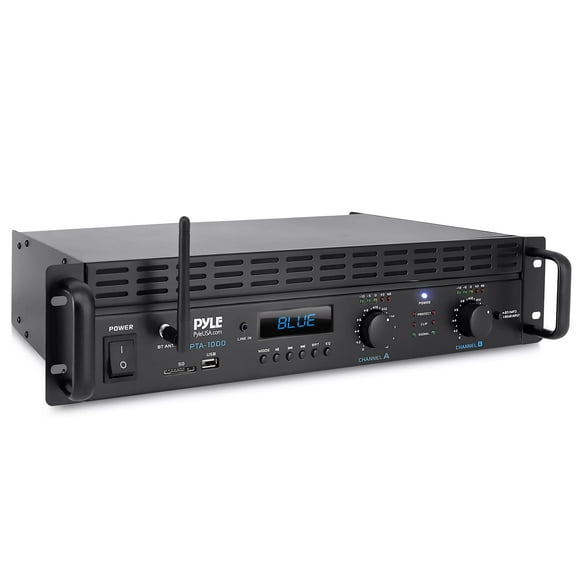 Amplificador de potencia PyleUSA 2 canales 2000W Bluetooth con LCD