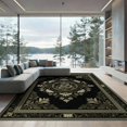 thumbnail image 2 of ODIKA 8'x10' Washable Area Rug Non-Slip Chair-Friendly Mat Botanical Scrolls Frame Scroll Border Boho Vintage Snake Forest Refined for Dining Room, Large Office, Lounge, 2 of 7