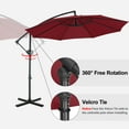 thumbnail image 5 of ABCCANOPY 9 FT 360°Rotation Cantilever Patio Umbrella with Crank & Cross Base for Garden, Backyard, Pool and Beach, 12+ Colors(Burgundy), 5 of 9