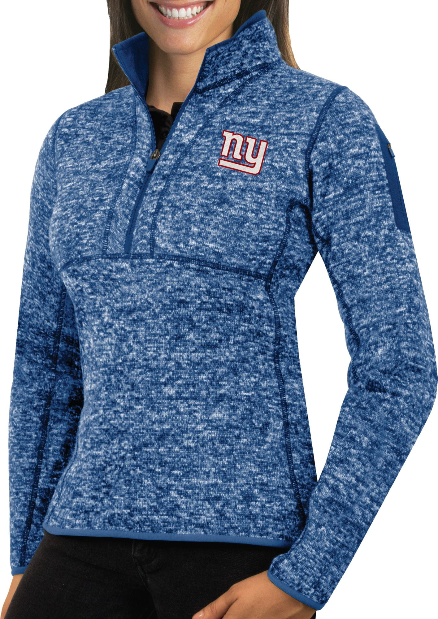 Antigua Women's New York Giants Fortune Blue Pullover Jacket by
