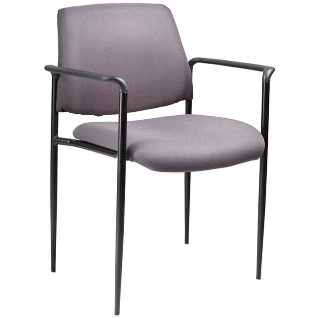 Boss Office Square Back Diamond Fabric Stackable Guest Chair in Gray