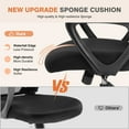 thumbnail image 5 of Kadyn Home Office Chair with Adjustable Footrest, 360° Rolling Swivel Ergonomic Study Chair with Adjustable Height and Armrest, Black, 5 of 6