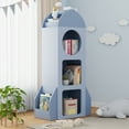 thumbnail image 2 of Arlopu 3-Tier Kids Bookshelf and Toy Storage Kids Wood Bookcase with Side shelves for Playroom, Bedroom, Nursery, School, 2 of 8