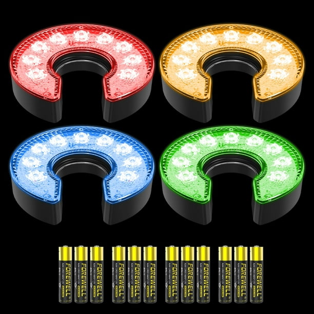 Luces LED para hoyos de golf KINGTOP, paquete de 4, que funcionan con pilas
