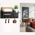thumbnail image 4 of Key Holder for Wall,Wooden Mail Organizer Wall Mounted with Slots And Shelf,Entryway Storage Organizer with 6 Key Hooks-Black, 4 of 7