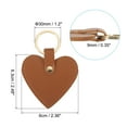 thumbnail image 2 of Uxcell Heart Leather Keychains Leather Key Fobs with Key Rings Keychain Holder for Wedding Gifts Brown 6 Pack, 2 of 6