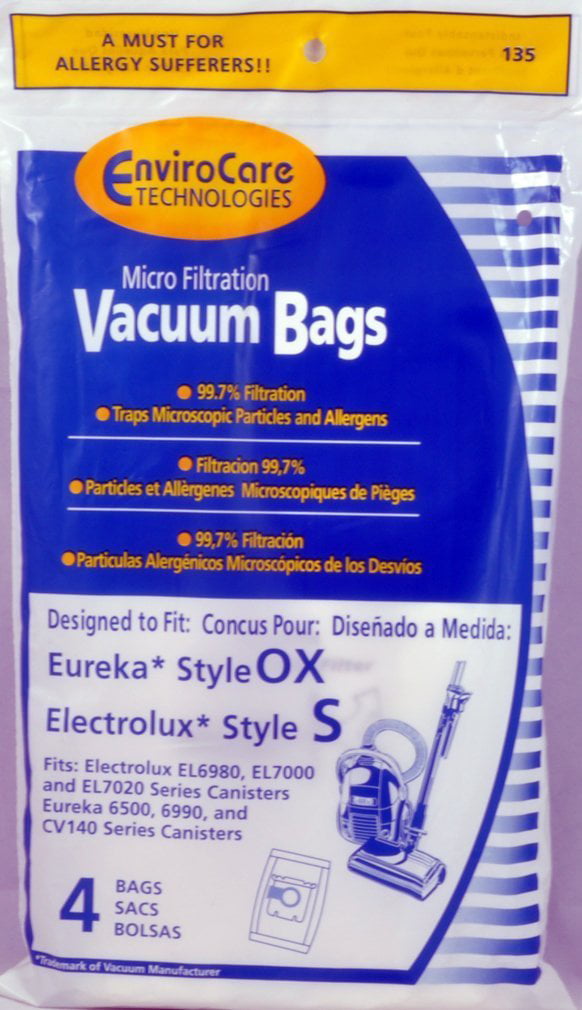 Electrolux Style S and OX Harmony Canister Envirocare 9 Vacuum Bags # 135-9 