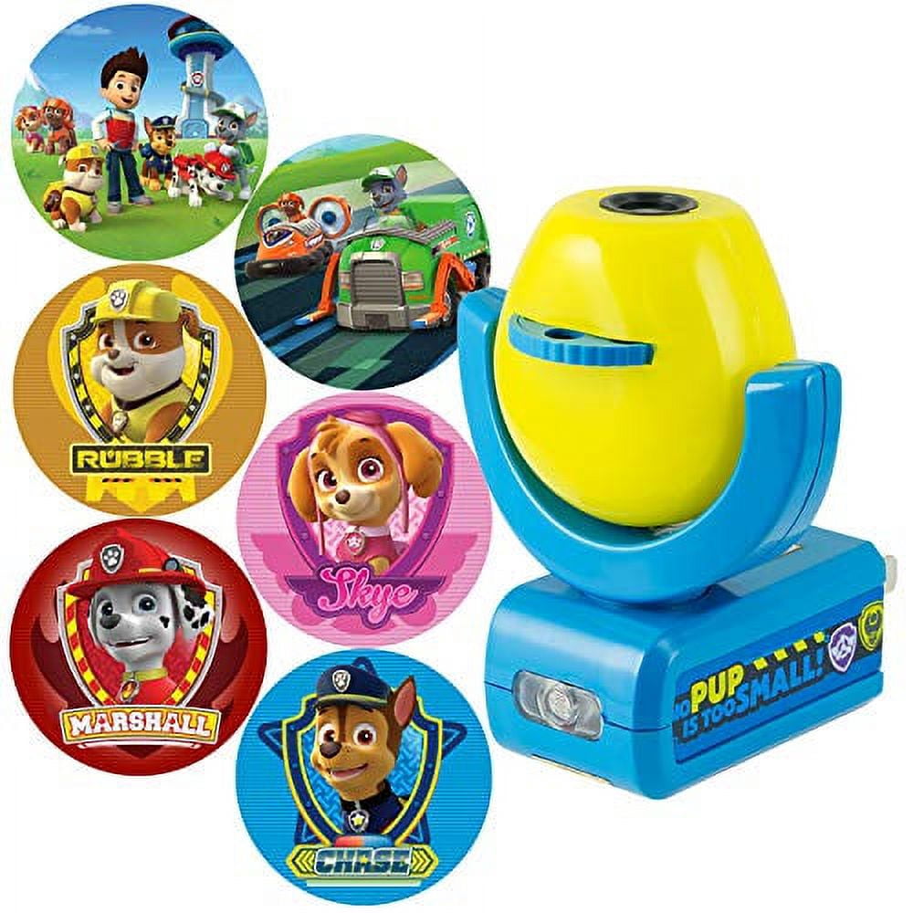 30605 Paw Patrol 6-Image Plug-In Night Light, Yellow and Blue, Light Sensing, Auto On/Off, Projects