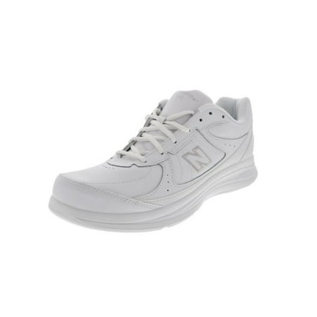 New Balance Womens 577 Leather Lace-Up Walking Shoes White 8.5 Medium (B,M)