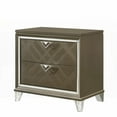 thumbnail image 4 of Dark Champagne 2-Drawer Nightstand for Bedroom - Modern Glam Style, Wooden with Acrylic, 4 of 6