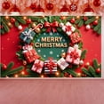 thumbnail image 4 of Red Theme Christmas Banner Festive Merry Christmas Banner Snowflake Design Gift Pattern Holiday Banner for Christmas Party Holiday Celebration Indoor Decoration, 4 of 9