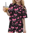 thumbnail image 1 of Robe d'Été avec Manches Ensemble Deux Pièces pour Enfants Imprimé Loisirs Col Rond Manches Courtes Haut et Shorts Ensemble d'Été Mignon, 1 of 8