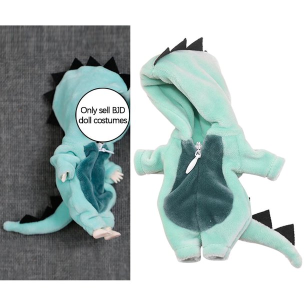 Accesorios para Muñecas Ropa Dinosaurio Dulce Encantador Cremallera Conveniente para Vestirse , Verde claro Dinosaurios verde claro Hugo Mono de muñeca