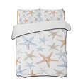 thumbnail image 2 of Orange Blue Starfish Full Size Down Alternative Comforter, Lightweight Comforter Quilt Bedding Set with Pillow Shams Summer Beach Coastal Ocean All Seasons Bed Comforter Duvet Insert 78"x90", 2 of 7