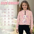 thumbnail image 7 of Xoenoiee Pink Axolotl Daisy Flower Print Oversized Sweatshirt for Girls Kids Fall Outfits Fashion Long Sleeve Hoodie Quarter Zip Pullover Tops with Kangaroo Pocket, 5-6 Years, 7 of 7