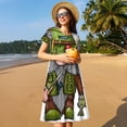 thumbnail image 7 of Bixox Women's Short Sleeve Summer Dress Loose Swing Knee Length Dresses with Pockets-Fishing Gnome, 7 of 7