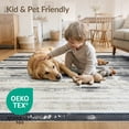 thumbnail image 4 of ODIKA Striped Boho Distressed Ticking Lines Border Doormat Farmhouse Low Profile Flatwoven for Great Room, Indoor Open Concept, Large Living, 4 of 7