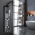 thumbnail image 1 of Shower Panel Black Led With 5 Shower Functions Stainless Steel Shower Systems With Rainfall Waterfall Shower Head Massage Jets Hand Shower Bath Spout, 1 of 6