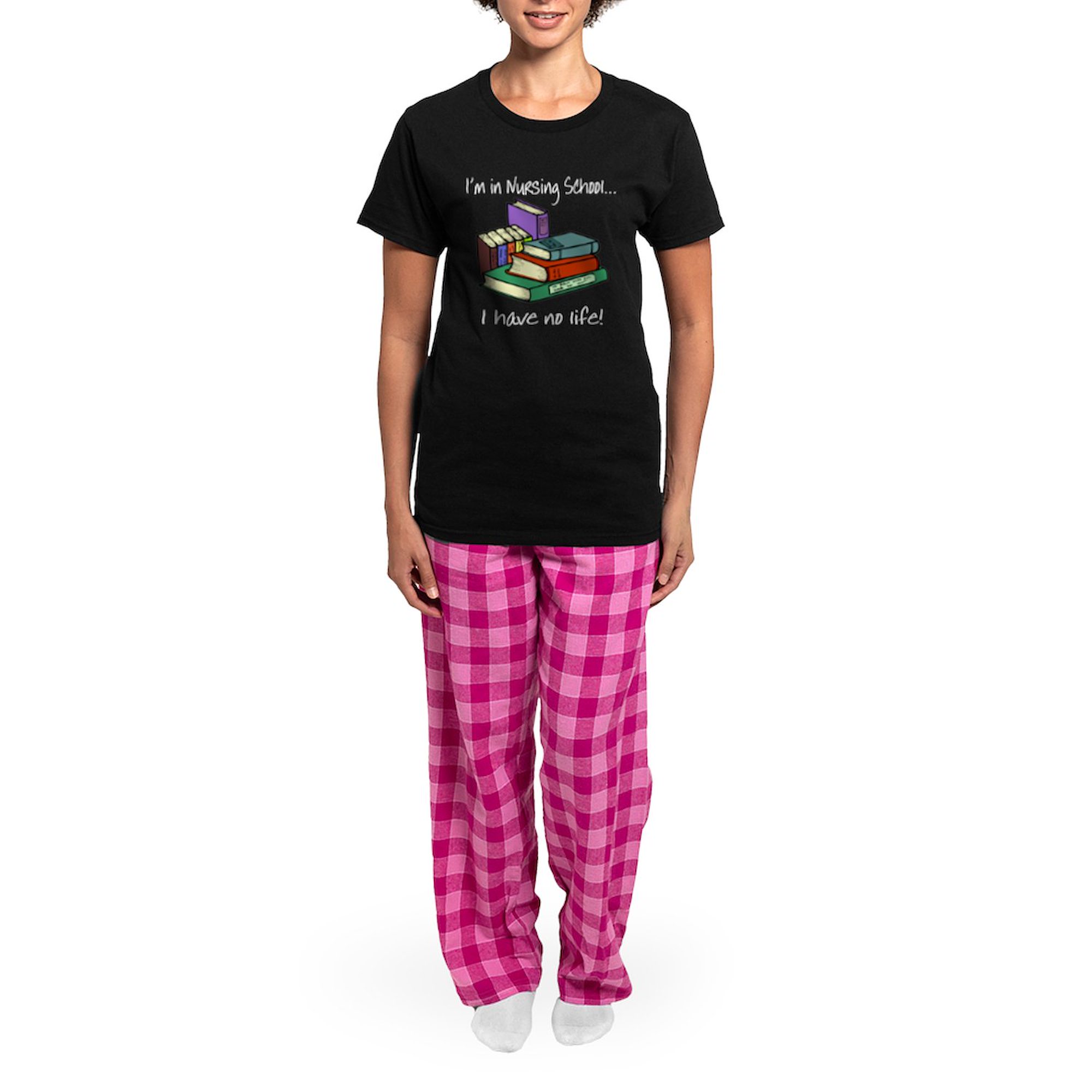 CafePress - Nursing School Women's Dark Pajamas - Women's Short Sleeve Print T-Shirt and Pants Dark Cotton Pajama Set