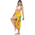 thumbnail image 2 of HAPPY BAY Women's Beach Wrap Bikini Wraps Sarong Swimwear Cover up Skirt Bathing suit Swimsuit Pareo Coverups for Women One Size Hawaii, Yellow, 2 of 4