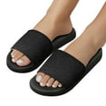 thumbnail image 5 of GZHJMY Stylish Slides for Women Men, Black Glitter Abstract Background Soft Flexible Slip-on Sandals Slippers, 5 of 7