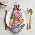 thumbnail image 2 of Easter Bunny Cloth Napkins, Colorful Eggs Spring Tulips Flower Vintage Washable and Reusable Dinner Napkins Set of 6, Table Napkin for Kitchen Party Birthday Wedding Hotel Housewarming 20"x20", 2 of 9
