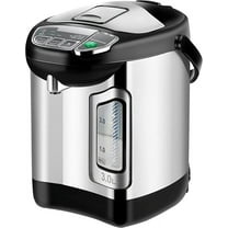 NutriChefKitchen Electric Water Boiler and Warmer - 3L/3.17 Qt Stainless Steel Electric Hot Water Dispenser w/ Rotating Base, Auto Shut Off, Safety Lock, Instant Heating for Coffee & Tea (NCHUB13)