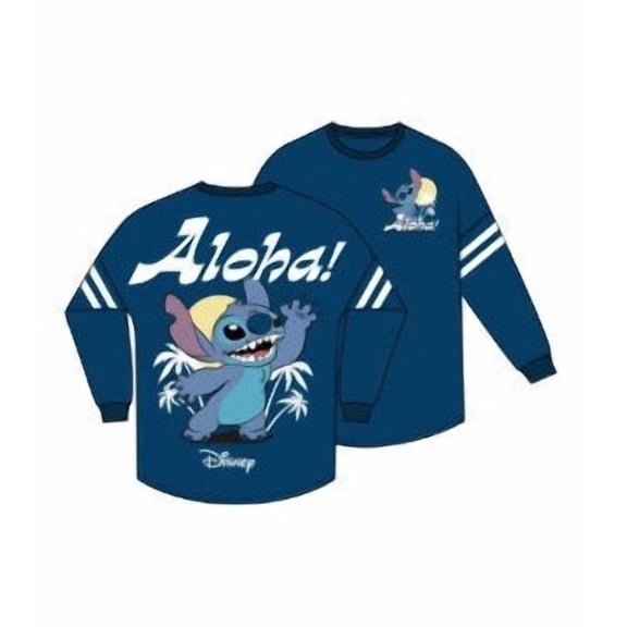 Disney Aloha Stitch Wave Adult Blue Jersey