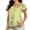 Yellow, variant on Womens Tops Daily Gradient Floral Print Crewneck Short Sleeve Blouse Long Sleeve Shirts for Women Women's Gathered Round Neck Printed Sleeveless Chiffon Top
