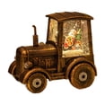 thumbnail image 2 of veasfak Christmas Lighted Tractor Tractor Crystal Ball Ornament with USB Cable Christmas Santa, 2 of 9