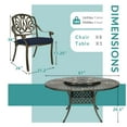 thumbnail image 4 of MEETWARM 9-Piece Outdoor Furniture Dining Set, All Weather Cast Aluminum Patio Garden Set- 8 Cushioned Chairs, 61" Round Patio Dining Table with Detachable Lazy Susan, 2" Umbrella Hole, Navy Blue, 4 of 8