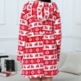 thumbnail image 6 of Short Flannel Robe for Women Christmas Plus Size Bathrobe Fashion Kimono Fleece Plush Cozy Terry Cloth Robes, Red, XXXXL, 6 of 7