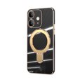 thumbnail image 6 of Cowithday Mag-Stand Designed for iPhone 12 Case with Camera Lens Protector, [All-in-1] [Compatible with MagSafe] Ring Kickstand Plated TPU Luxury Phone Case Cover for iPhone 12 6.1 inch, Grayblue, 6 of 10