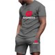thumbnail image 4 of 2024 Nuevo conjunto de moda de fitness para hombres Conjunto de ropa deportiva casual para hombres Ropa deportiva de secado rápido Camiseta de manga corta + pantalones cortos Conjunto de 2 piezas, 4 of 5
