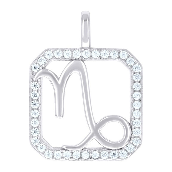 925 Sterling Silver Unisex Cubic-zirconia Capricorn Zodiac Sign Charm Pendant for Men Women